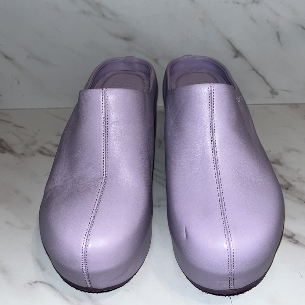 NEW Givenchy G Lambskin Platform Mule Clogs Purple Lilac sz 35 / 5 (j21) - Picture 3 of 7